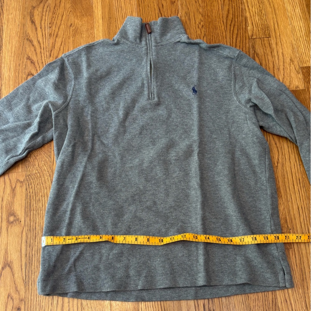 Men’s Polo Ralph Lauren Gray Half Zip Pullover in Medium
